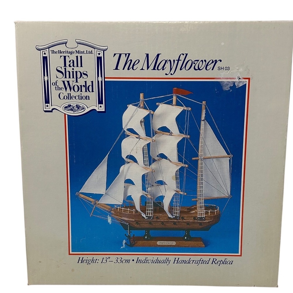 Heritage Mint Vintage Mayflower Tall Ships of the World Handcrafted Model 13in